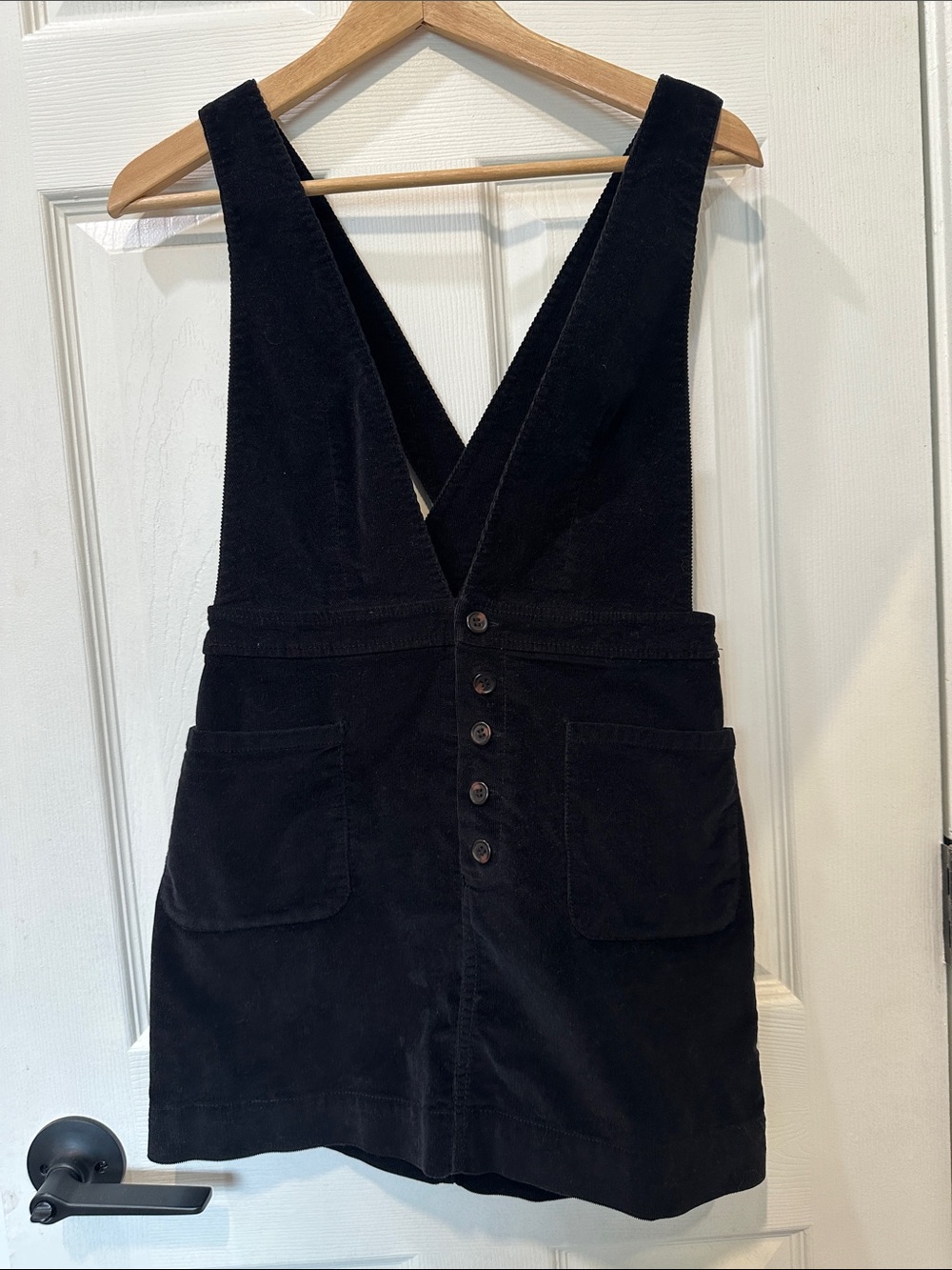 Free People Black Corduroy Pinafore Dress